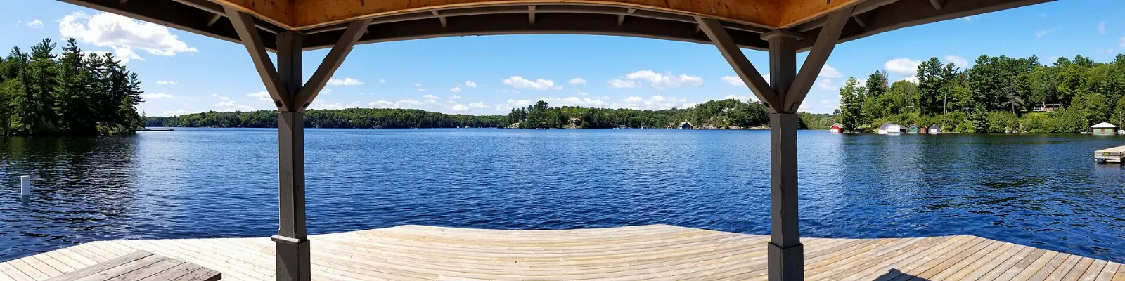 Boats on Lake Rosseau in Muskoka Lakes, Ontario