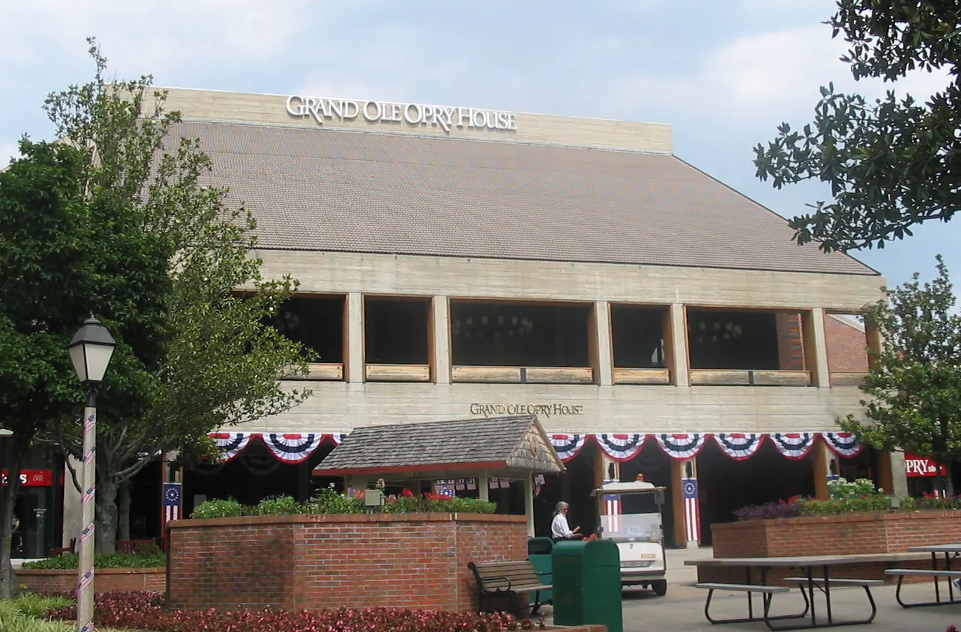 Entrance of the Grand Ole Opry House with its large guitar sign, Nashville, Tennessee