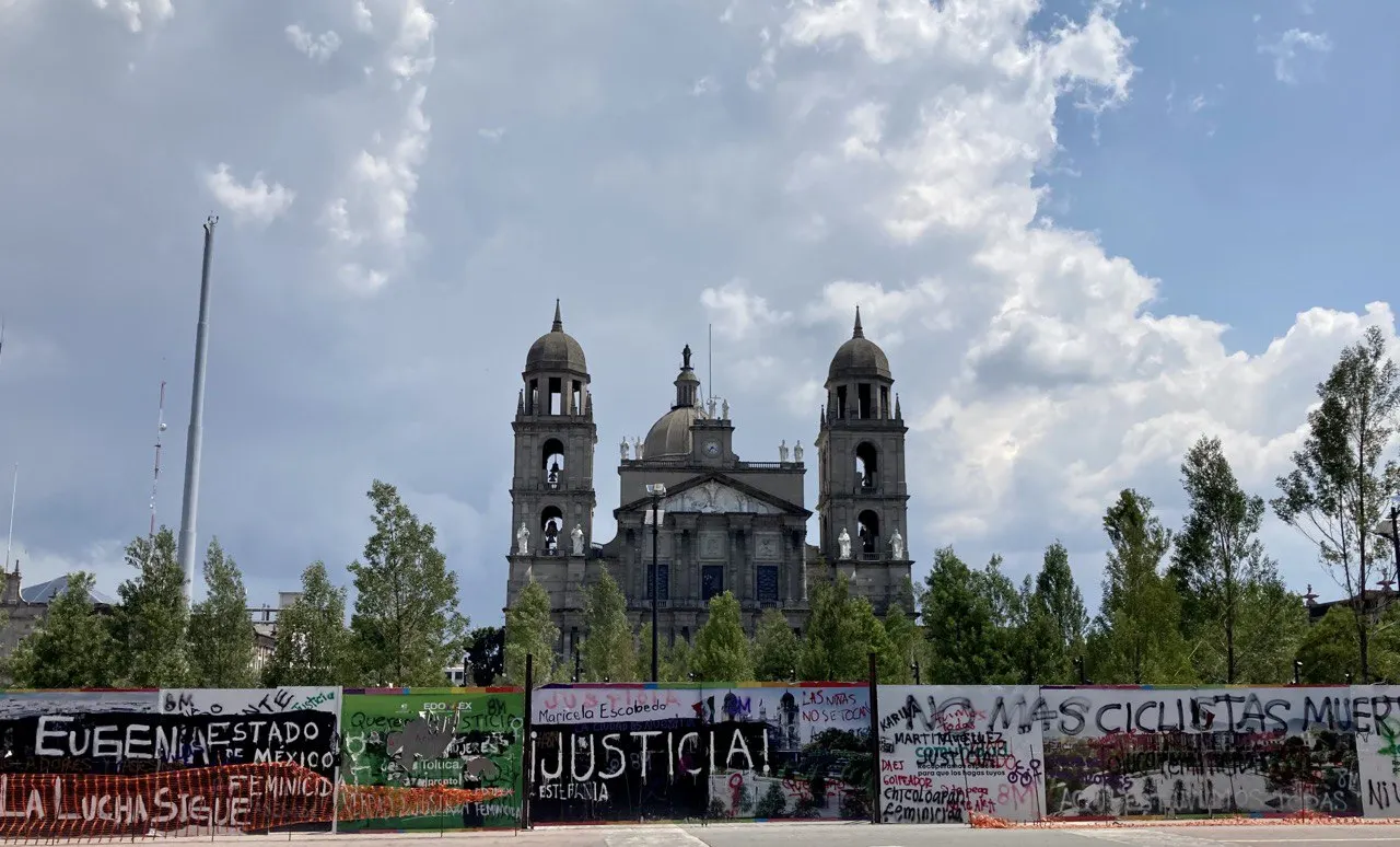 Neoclassical facade of Toluca Cathedral, Nevado de Toluca, State of Mexico