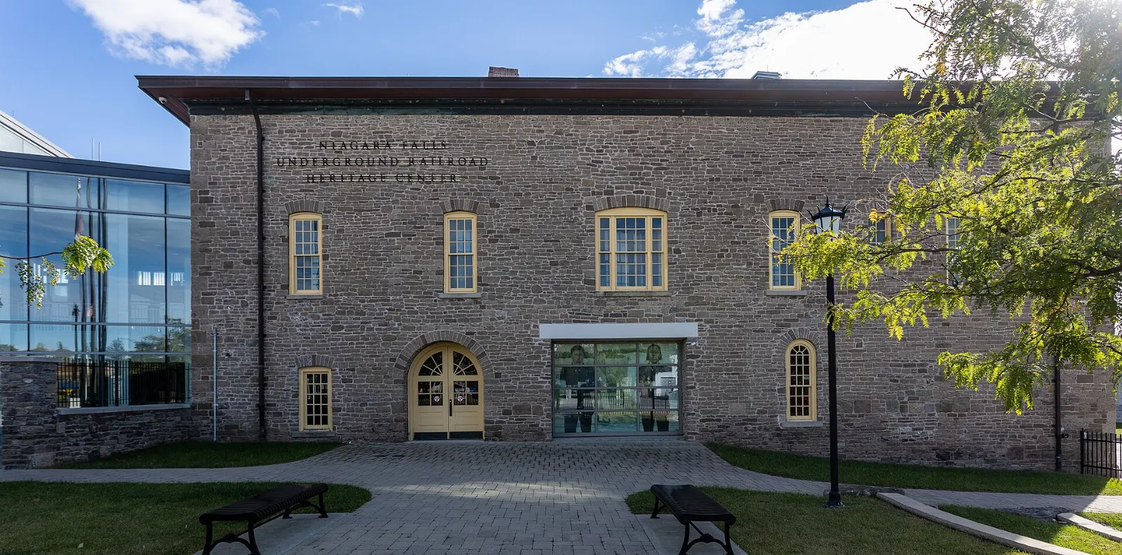 The stone former U.S. Custom House that now holds the Underground Railroad Heritage Center, Niagara Falls, New York