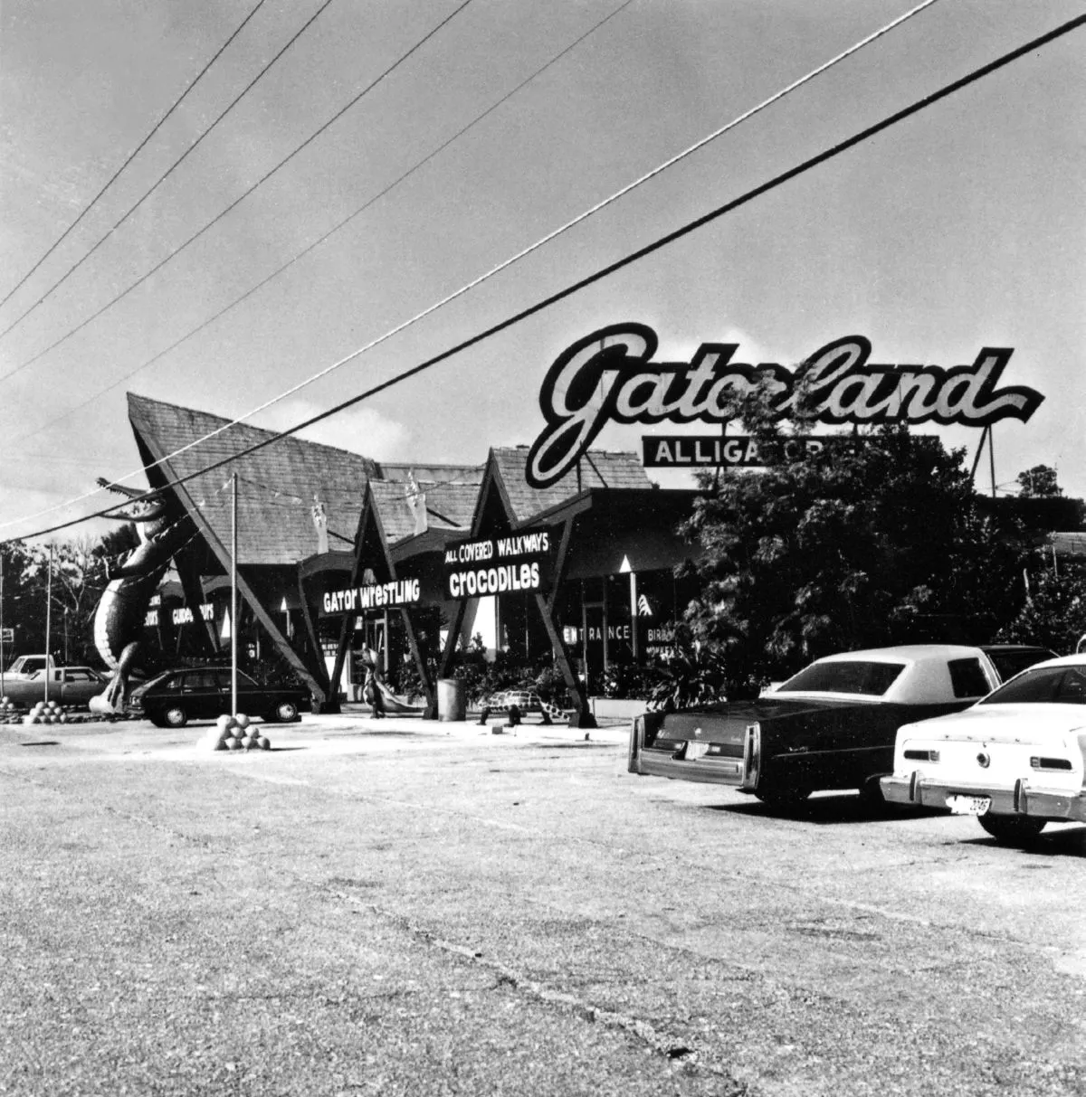 The alligator jaws entrance of Gatorland in Orlando, Florida