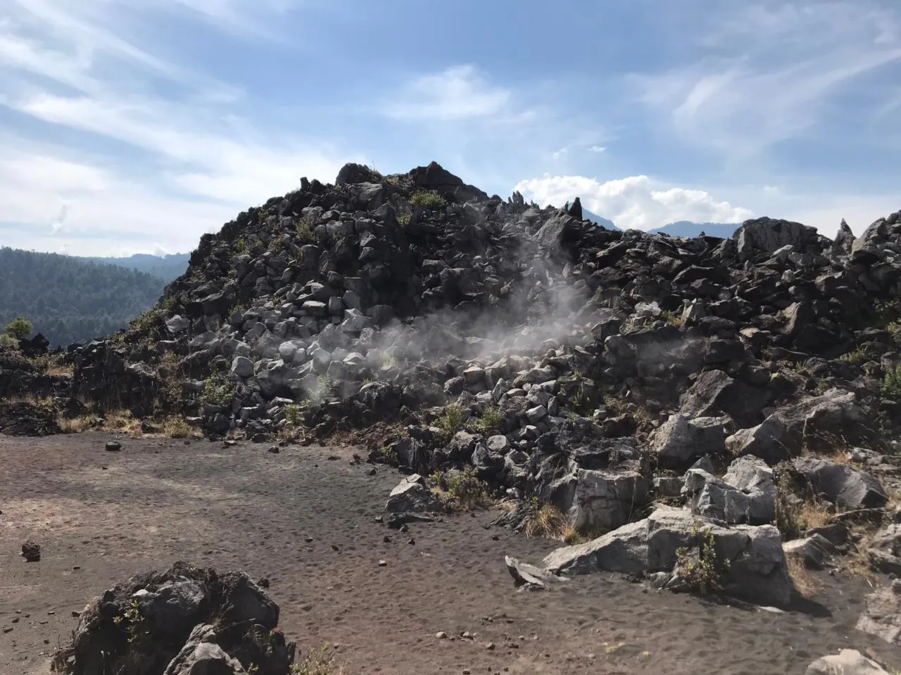 Small volcanic mounds known as Los Hornitos near Paricutín, Michoacán