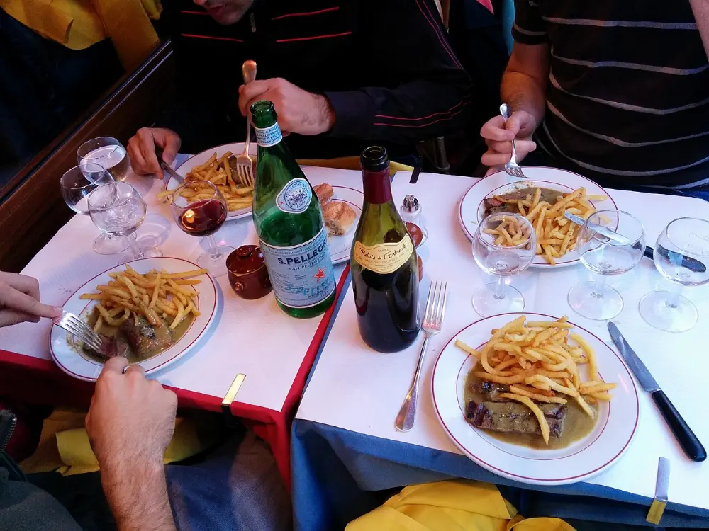 Steak frites in Paris, France