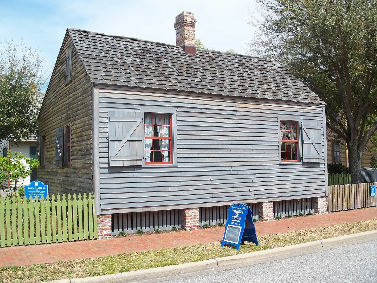 Restored nineteenth-century wooden houses in Historic Pensacola Village, Florida