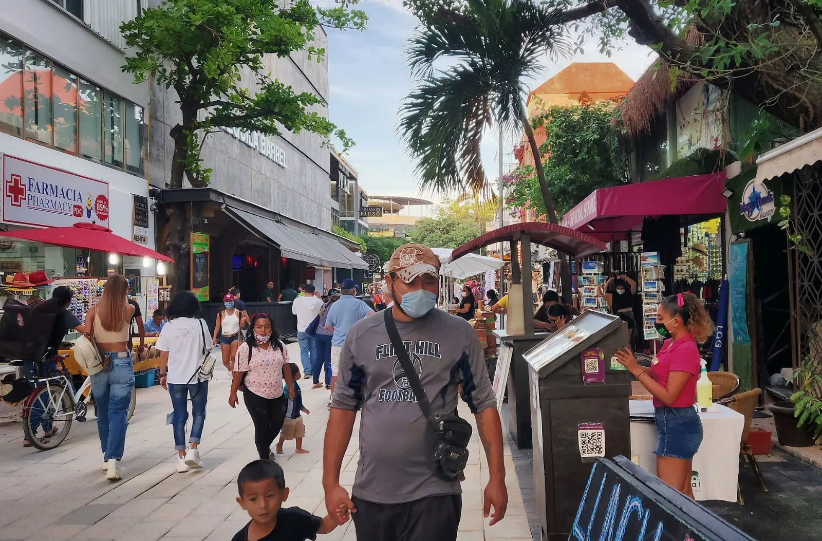 Pedestrians on Quinta Avenida in Playa del Carmen, Quintana Roo