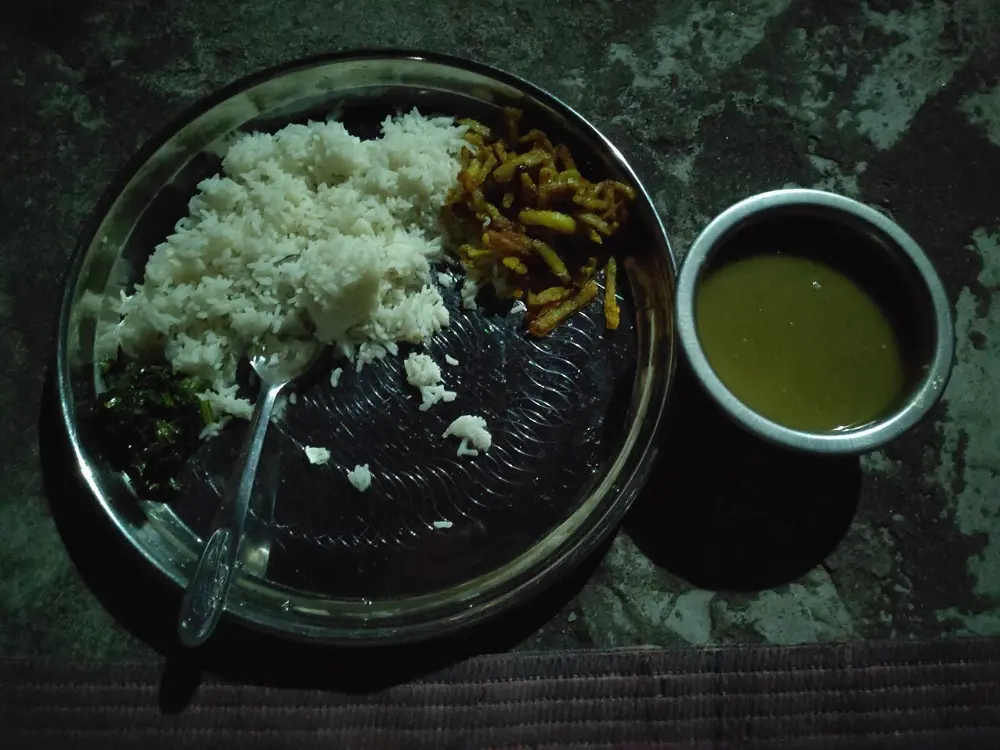 Dal bhat in Pokhara, Nepal