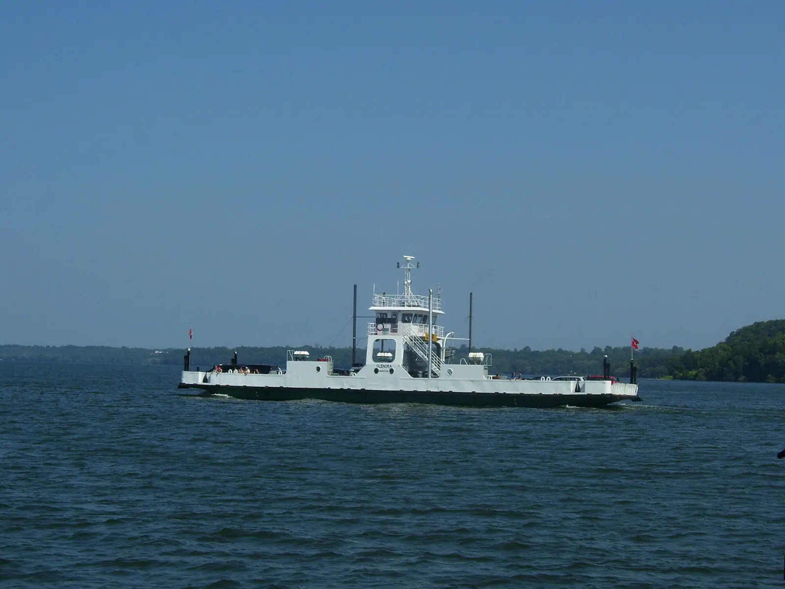 Glenora Ferry crossing the Bay of Quinte, Prince Edward County, Ontario