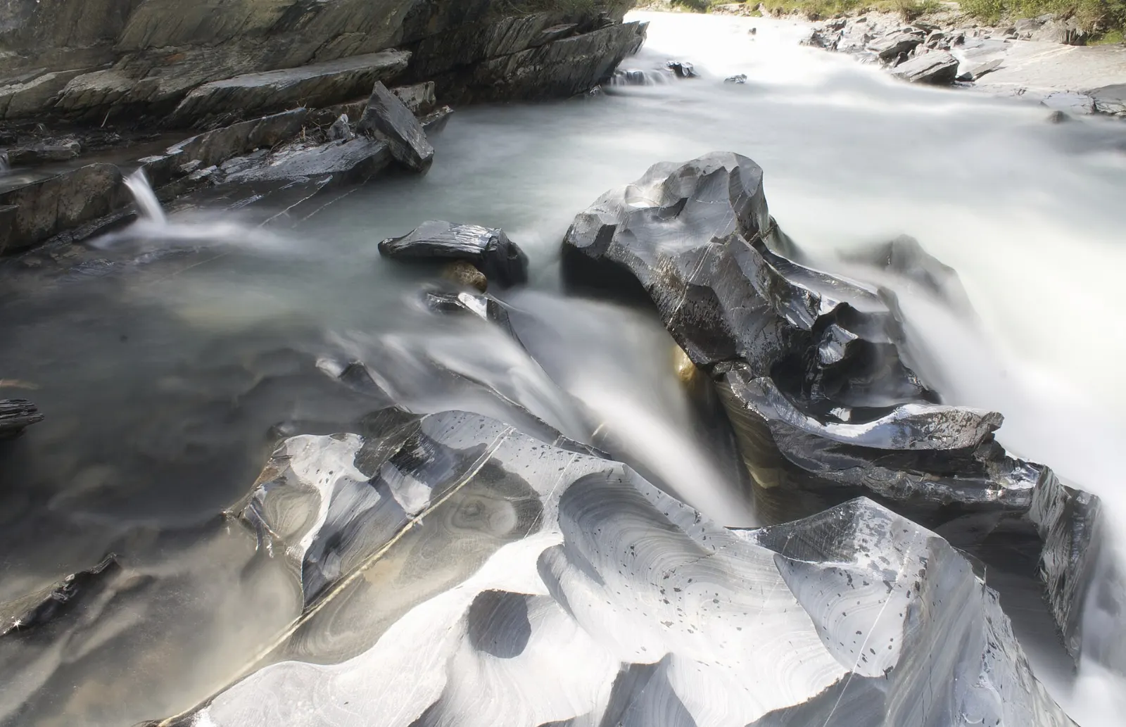Numa Falls tumbling through a rock gorge in Kootenay National Park, Radium Hot Springs, British Columbia