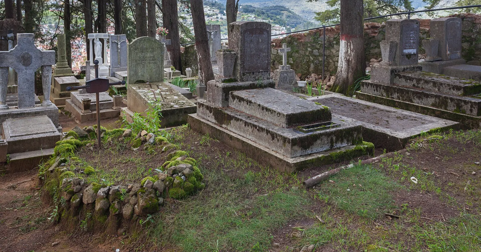 Graves at the English Cemetery above Real del Monte, Hidalgo
