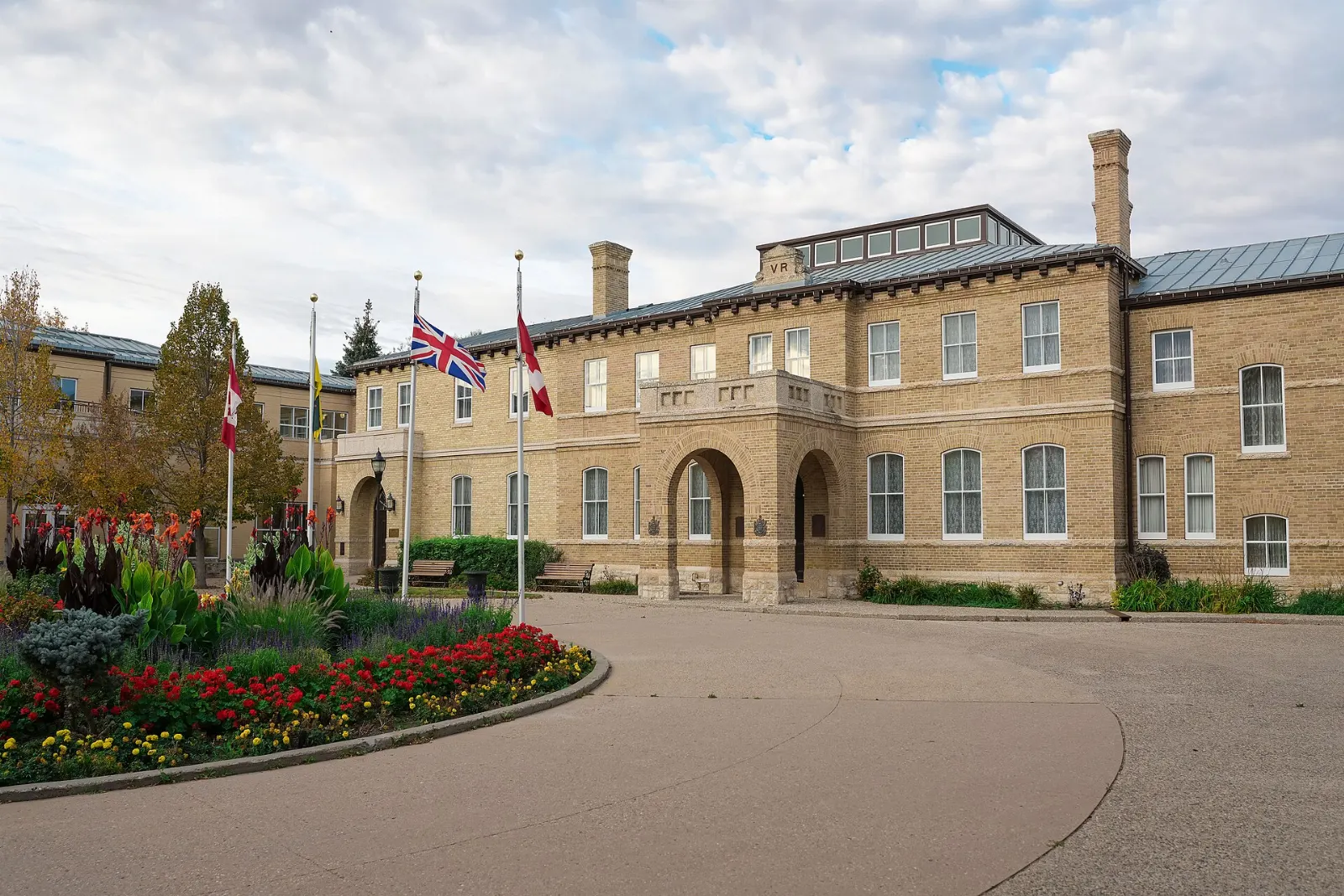 Brick facade of Government House in Regina, Saskatchewan