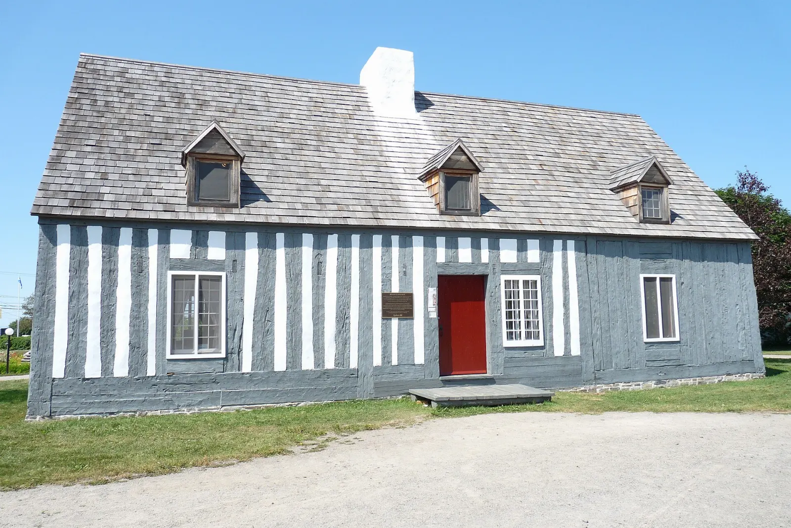 Maison Lamontagne, a half-timbered house in Rimouski-Est, Quebec