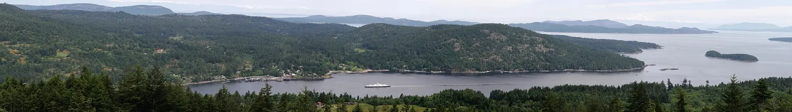 BC Ferries vessel arriving at Fulford Harbour on Salt Spring Island, British Columbia