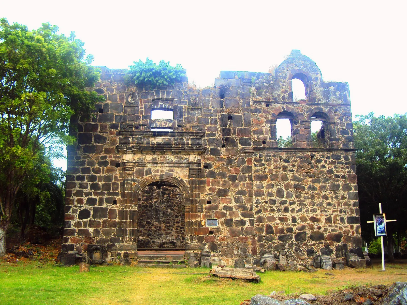 Ruined church walls on a hill above San Blas, Nayarit