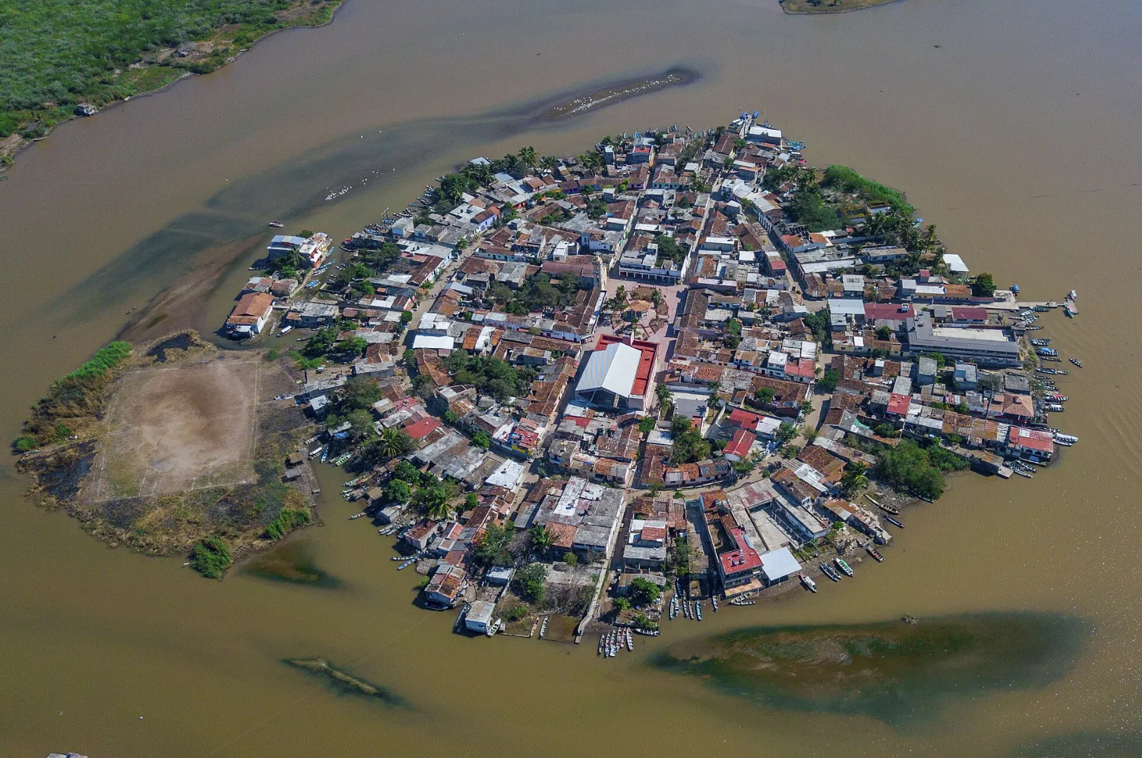 Island village of Mexcaltitán in a lagoon, San Blas, Nayarit