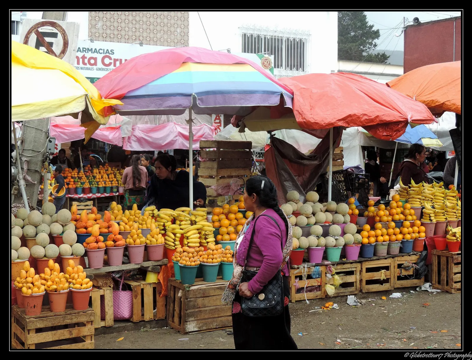 Stalls inside a market in San Cristóbal de las Casas, Chiapas