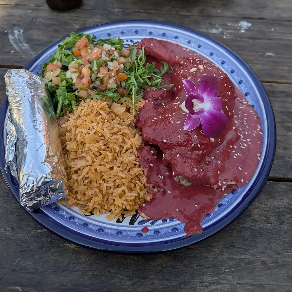 Chicken mole in San José del Pacífico, Oaxaca