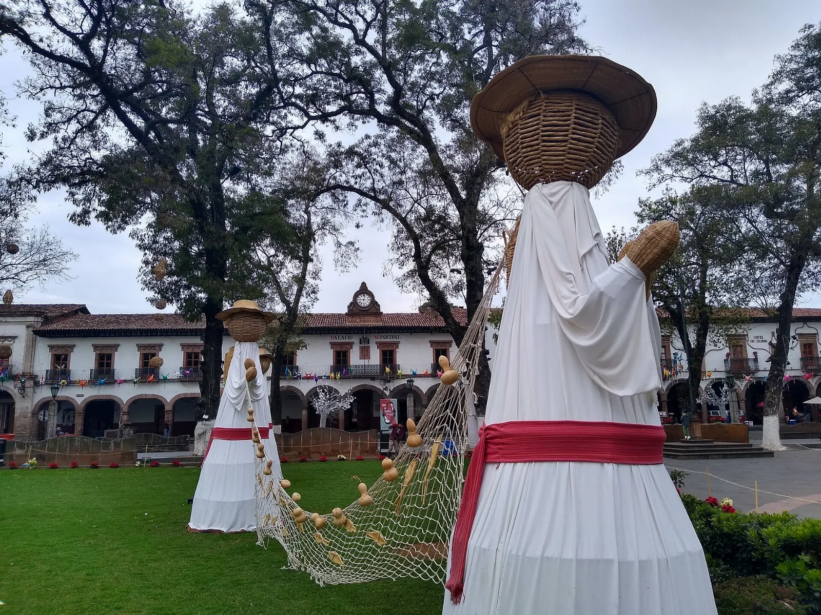 Colonial main plaza in Pátzcuaro, Michoacán, Santa Clara del Cobre, Michoacán