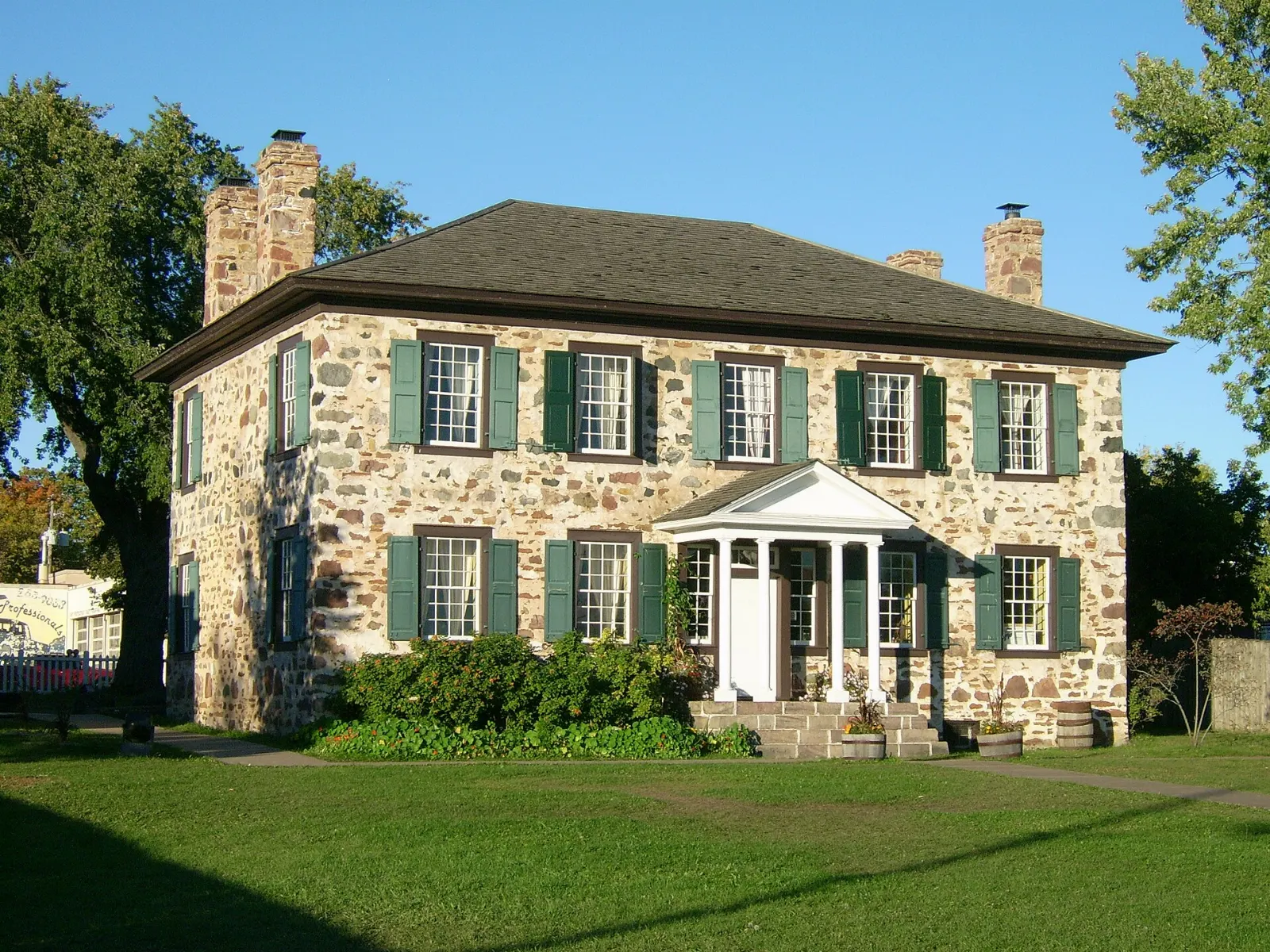 The Ermatinger Old Stone House beside the St. Marys River, Sault Ste. Marie, Ontario