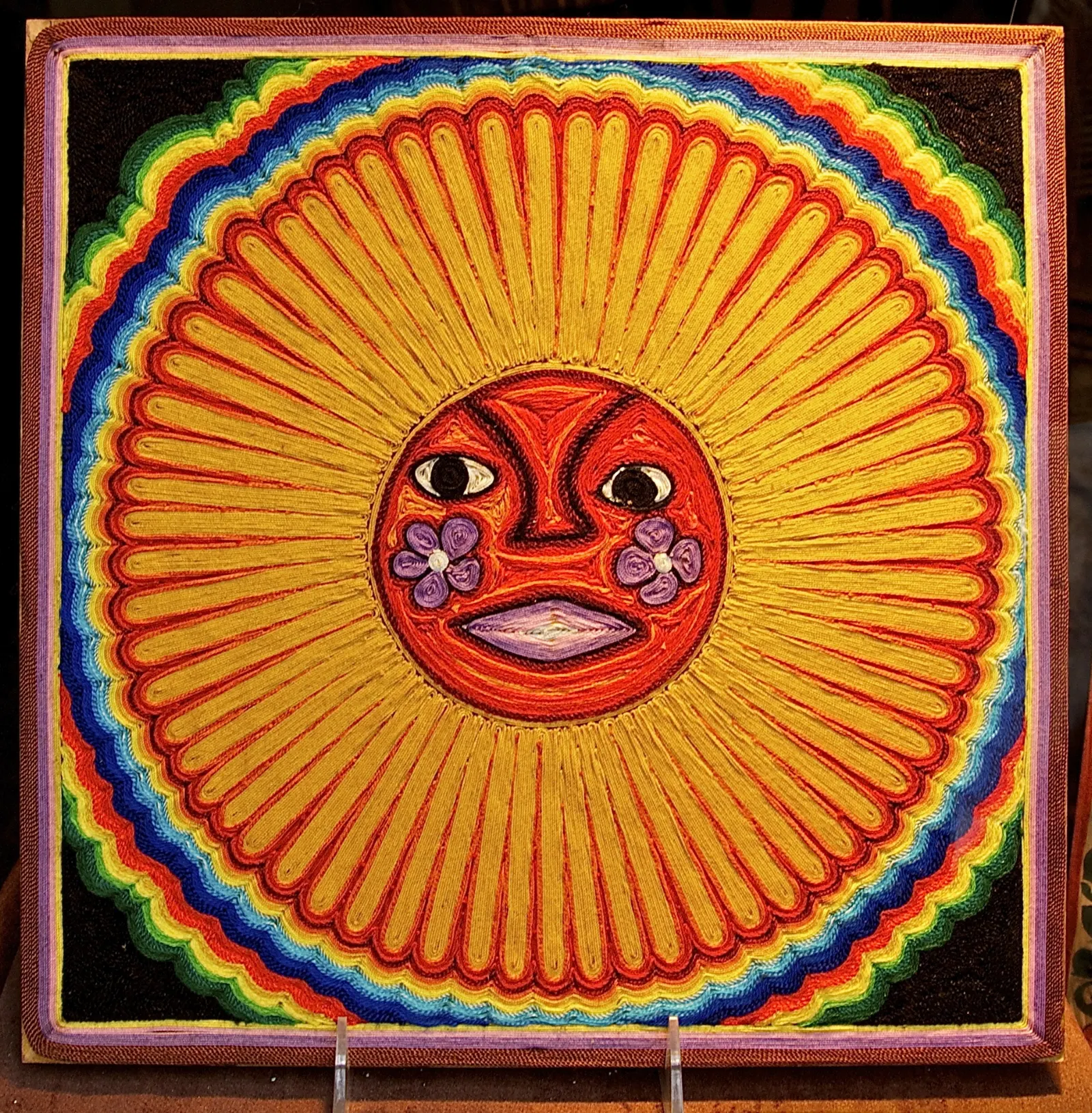 Colorful Huichol beaded and yarn art, Sayulita, Nayarit