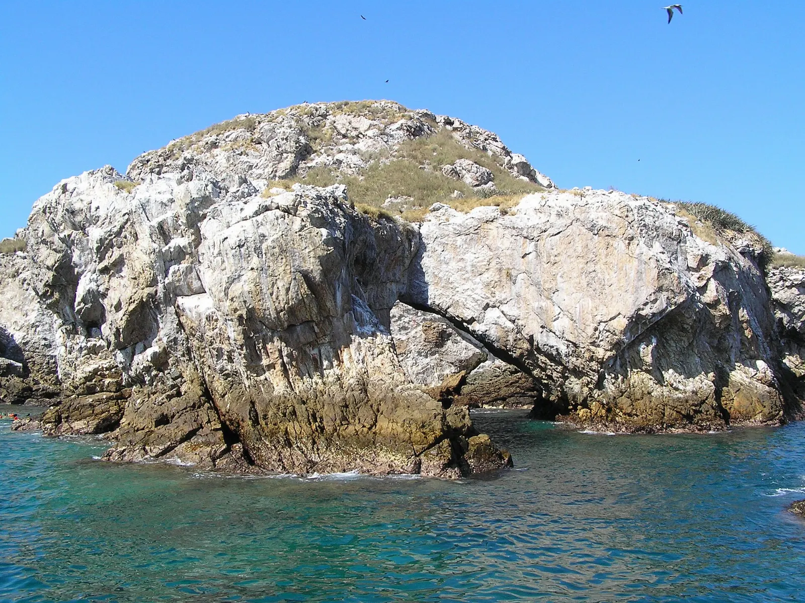Rocky islands and blue water at Islas Marietas, Sayulita, Nayarit