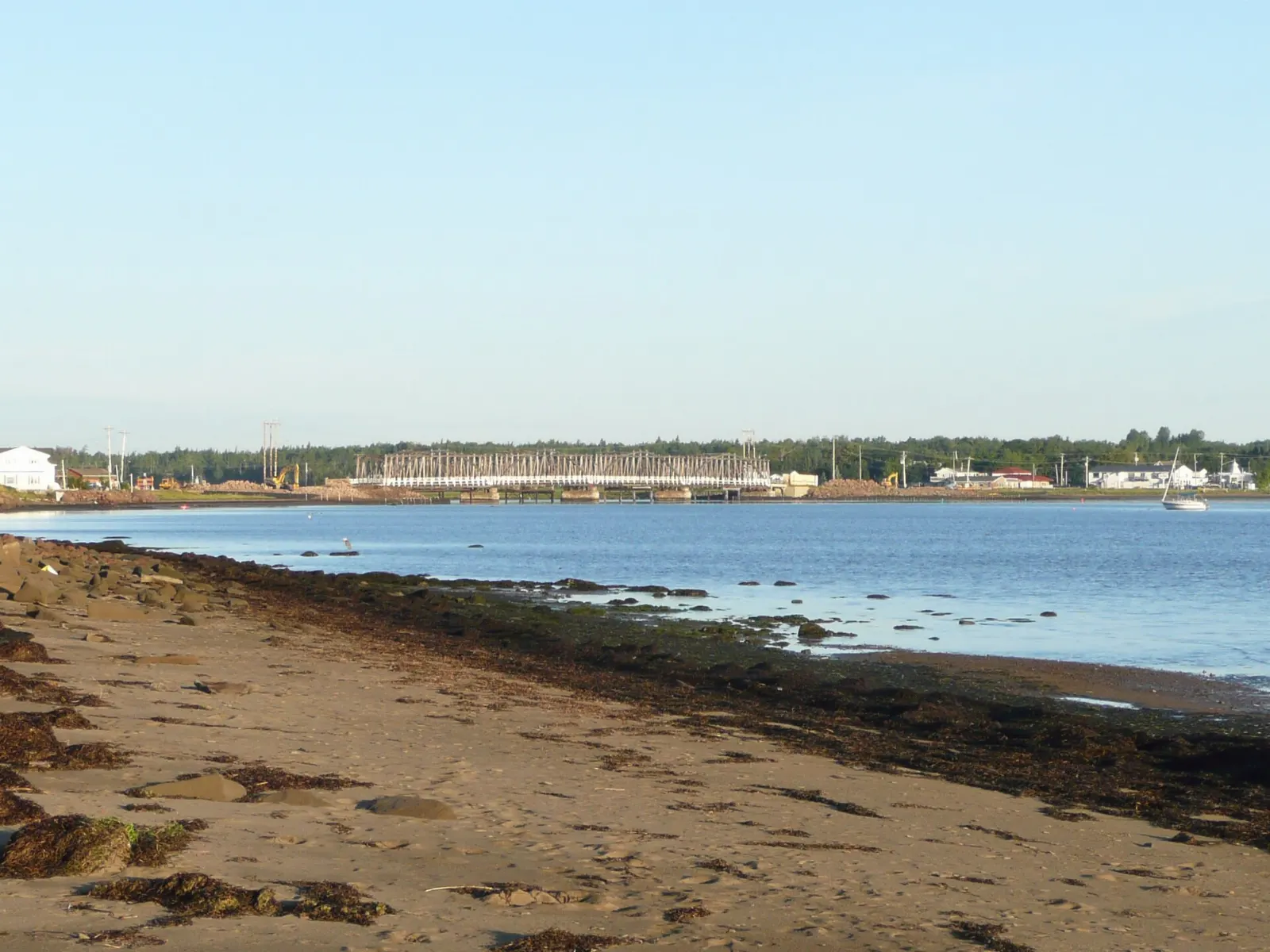 Fishing wharf and bay at Cocagne, Shediac, New Brunswick