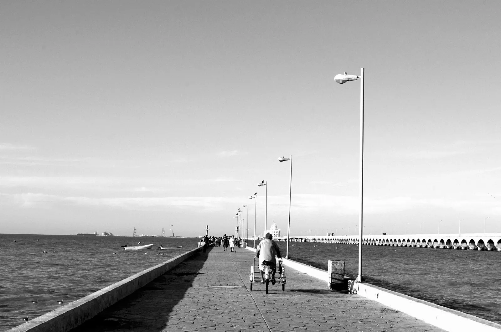 The long pier at Progreso on the Yucatán coast, Sisal, Yucatán