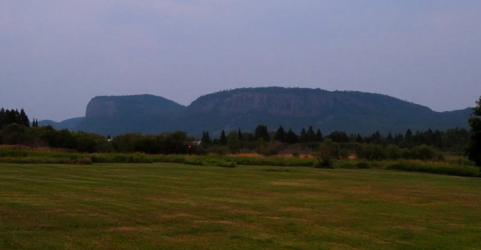 Sleeping Giant cliffs and mesas rising above Lake Superior, Sleeping Giant Provincial Park, Ontario