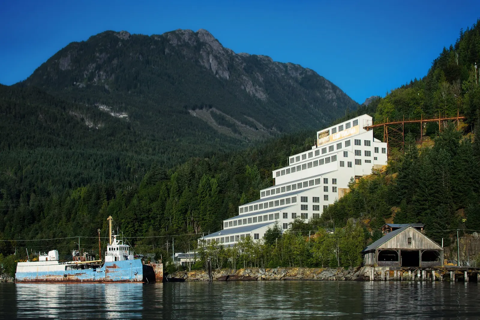 Mill No. 3 building at Britannia Mine Museum on Howe Sound, Squamish, British Columbia