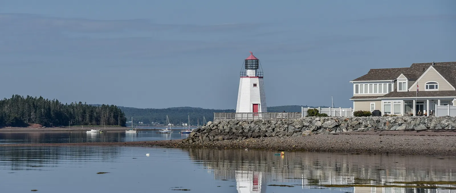 Pendlebury Lighthouse at the tip of the St. Andrews peninsula, New Brunswick