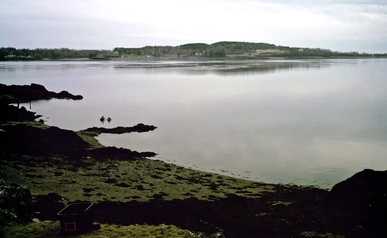 Sandy beach and calm water at Katy's Cove near St. Andrews, New Brunswick