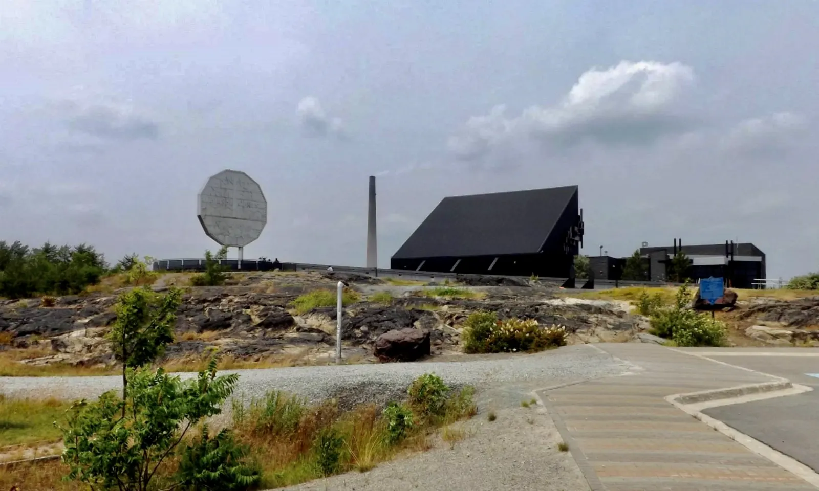 Dynamic Earth science centre grounds with the Big Nickel in Sudbury, Ontario