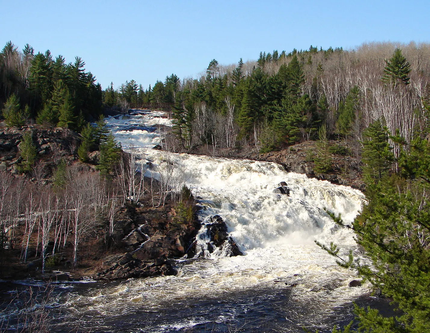 High Falls on the Onaping River seen from the A.Y. Jackson Lookout near Sudbury, Ontario