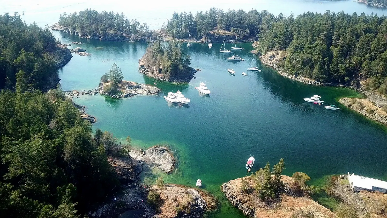 Sheltered cove at Smuggler Cove Marine Provincial Park, Sunshine Coast, British Columbia