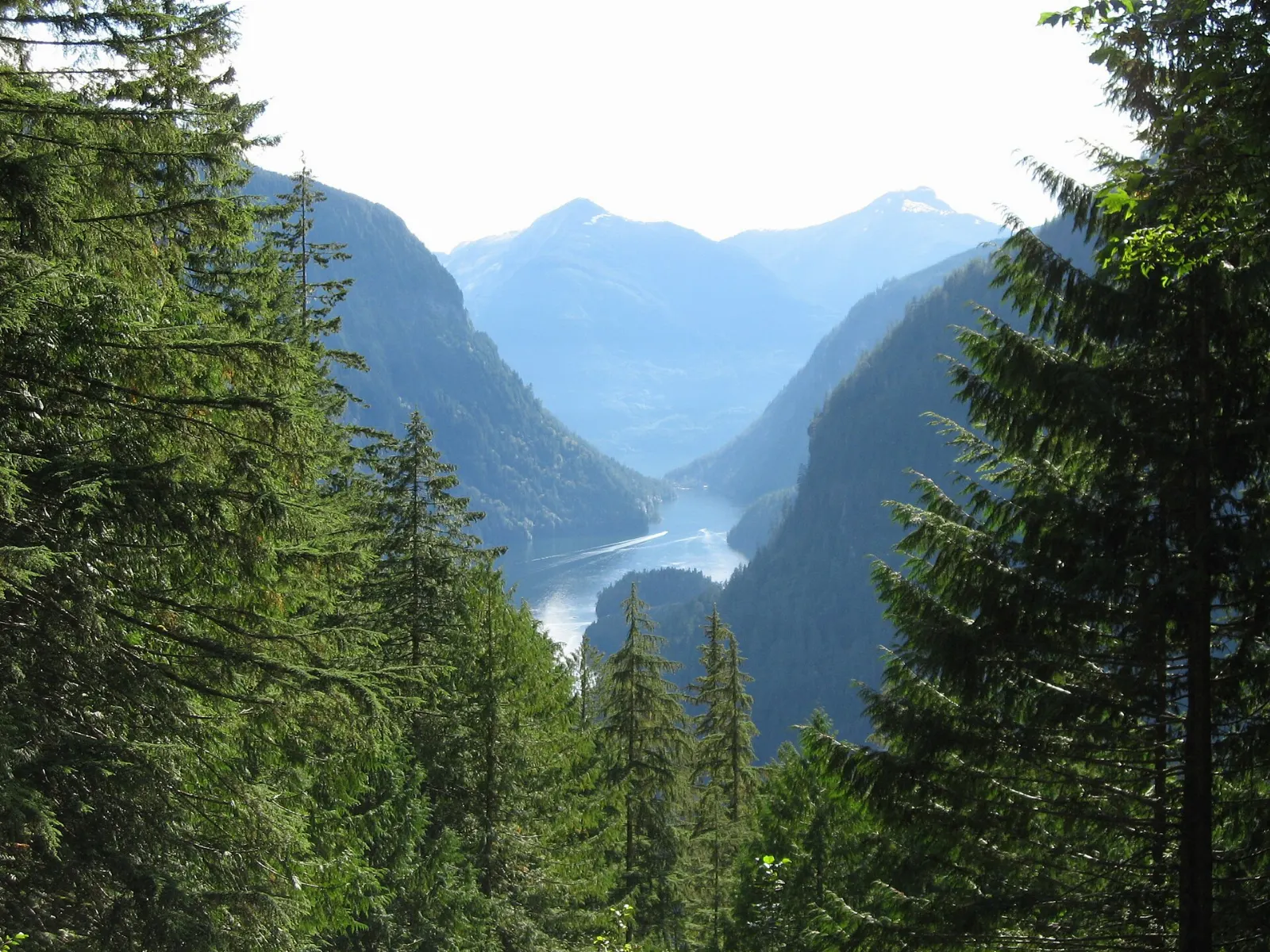 Chatterbox Falls pouring into Princess Louisa Inlet, Sunshine Coast, British Columbia