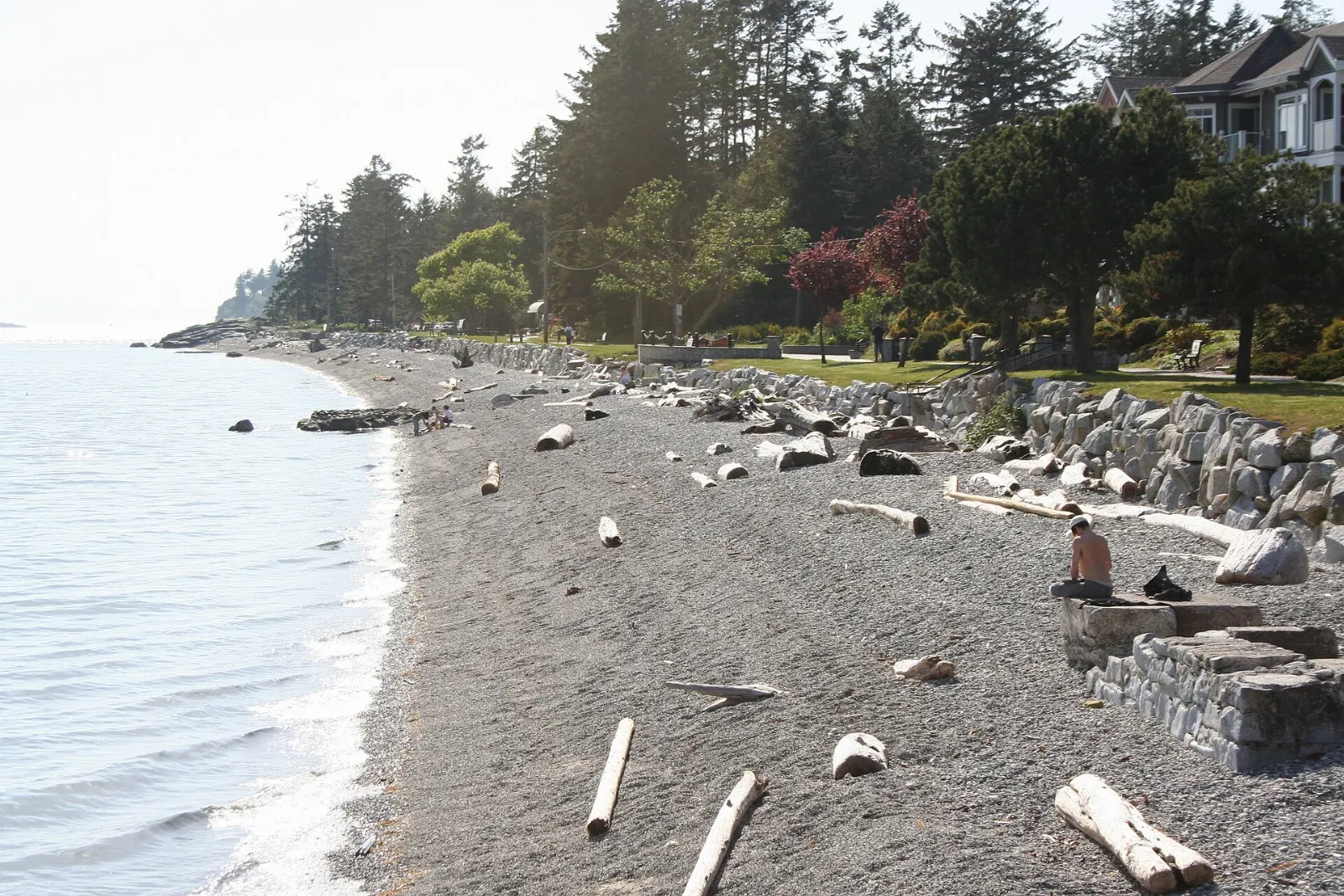 Hiker on the Sunshine Coast Trail near Powell River, British Columbia