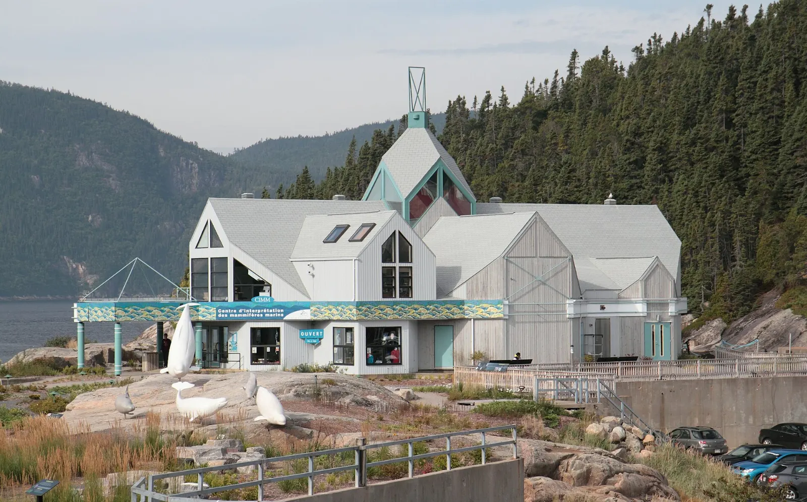 Marine mammal interpretation centre building in Tadoussac, Quebec