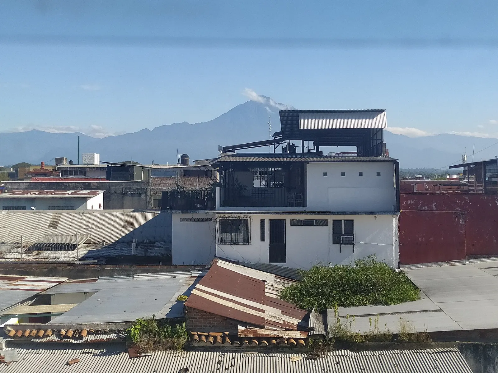 The cone of Tacaná volcano rising above the cloud forest, Tapachula, Chiapas