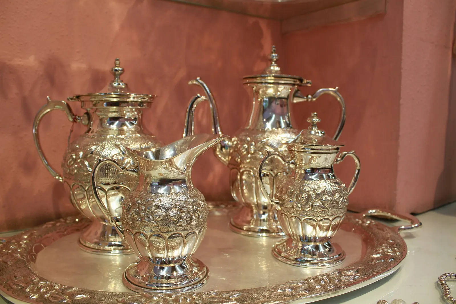 Silver jewelry displayed in a Taxco shop, Guerrero