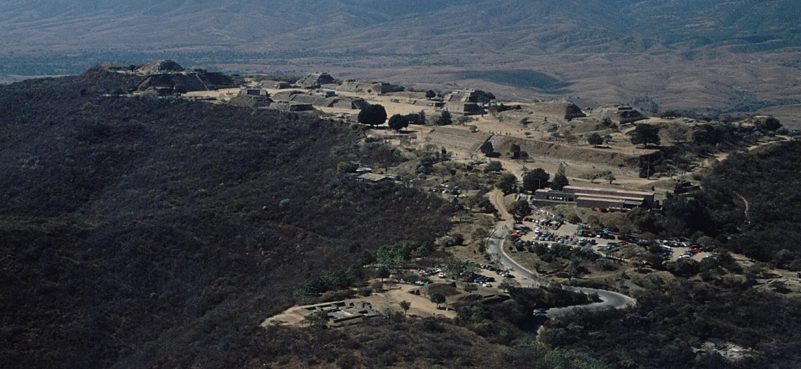 Farmland and mountains in the Tlacolula Valley of Oaxaca, Teotitlán del Valle, Oaxaca