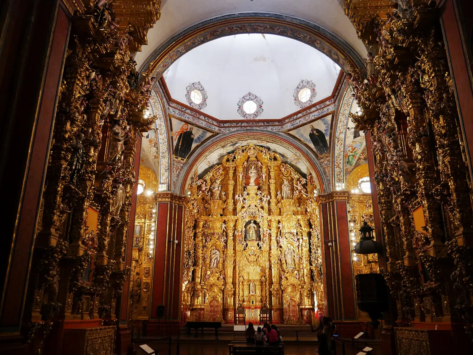 Ornate baroque facade of the church of San Francisco Javier, Tepotzotlán, State of Mexico