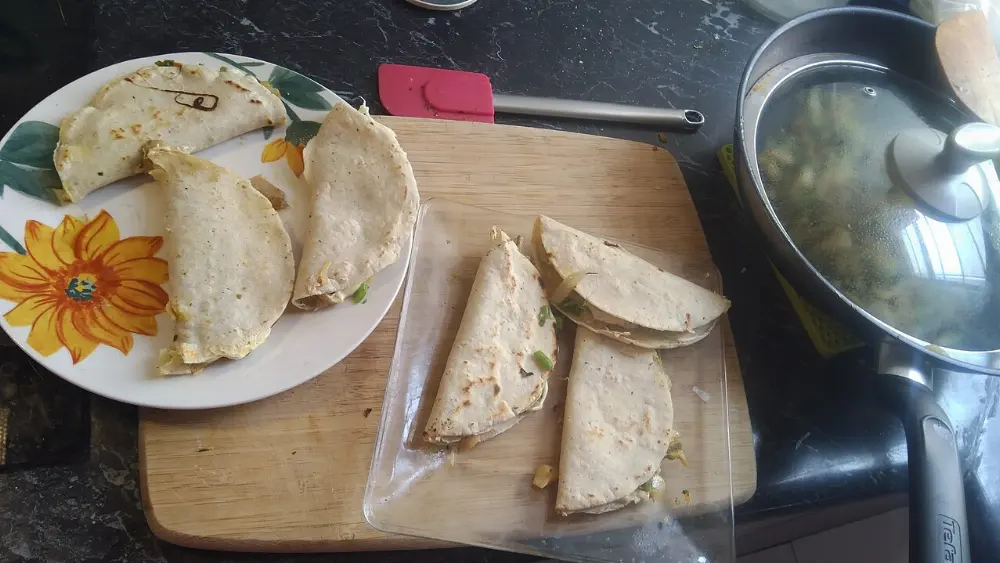 Quesadillas de flor de calabaza in Tepoztlán, Morelos