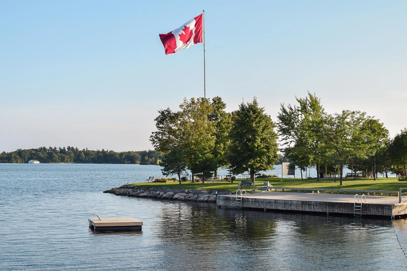 Waterfront of Gananoque on the St. Lawrence River, Thousand Islands, Ontario