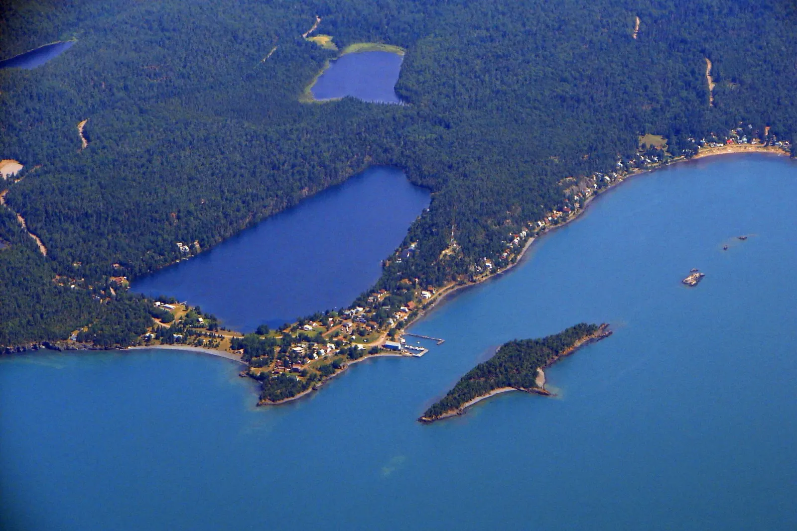 The small community of Silver Islet on Lake Superior, Thunder Bay, Ontario