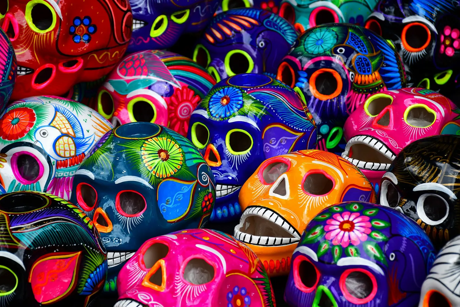 Stalls of handcrafts at the street market in Tonalá, Tlaquepaque, Jalisco