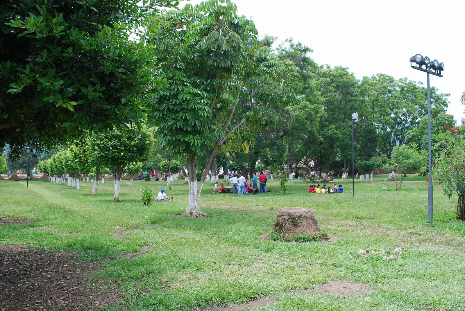 The wide atrium in front of the monastery church at Tlayacapan, Morelos