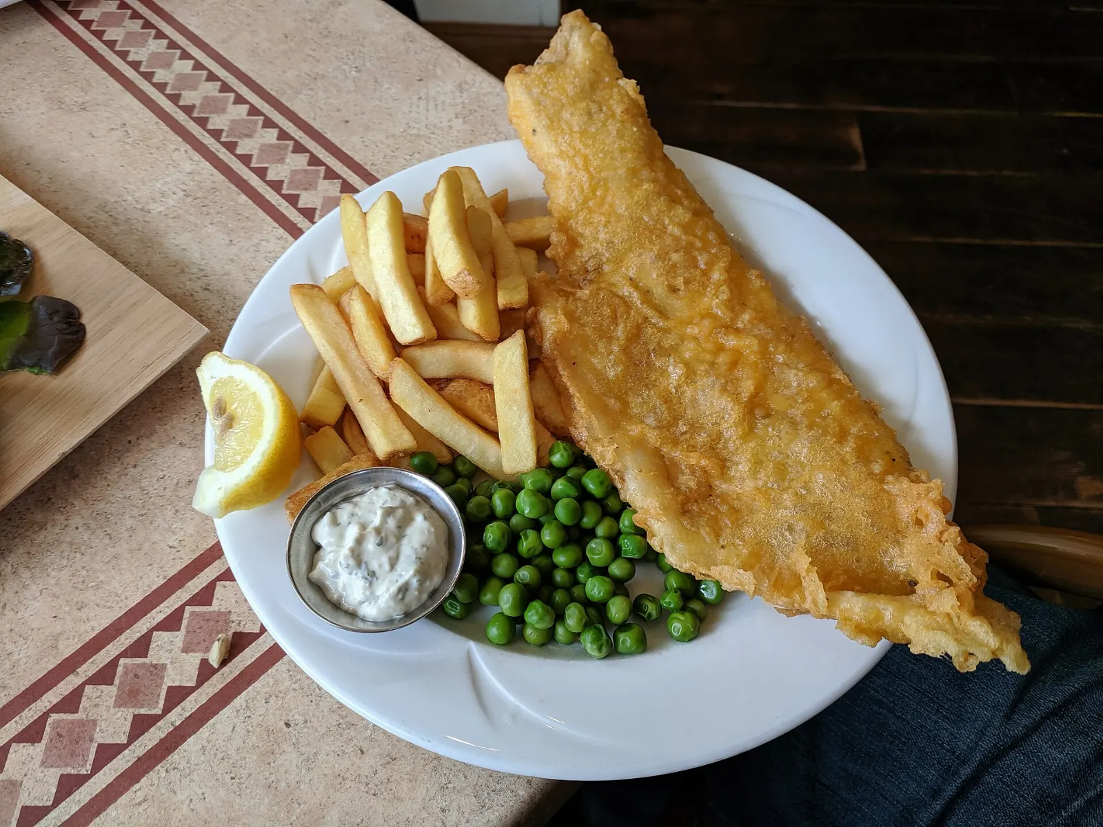 Plate of whitefish and chips, Tobermory, Ontario