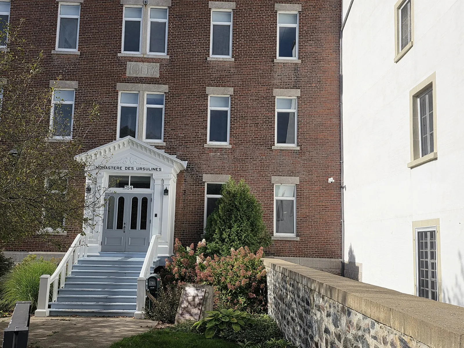 Historic houses along Rue des Ursulines in Trois-Rivières, Quebec