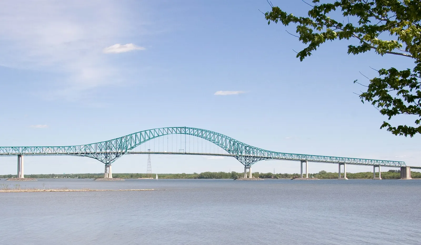 Laviolette Bridge arching over the Saint Lawrence River, Trois-Rivières, Quebec