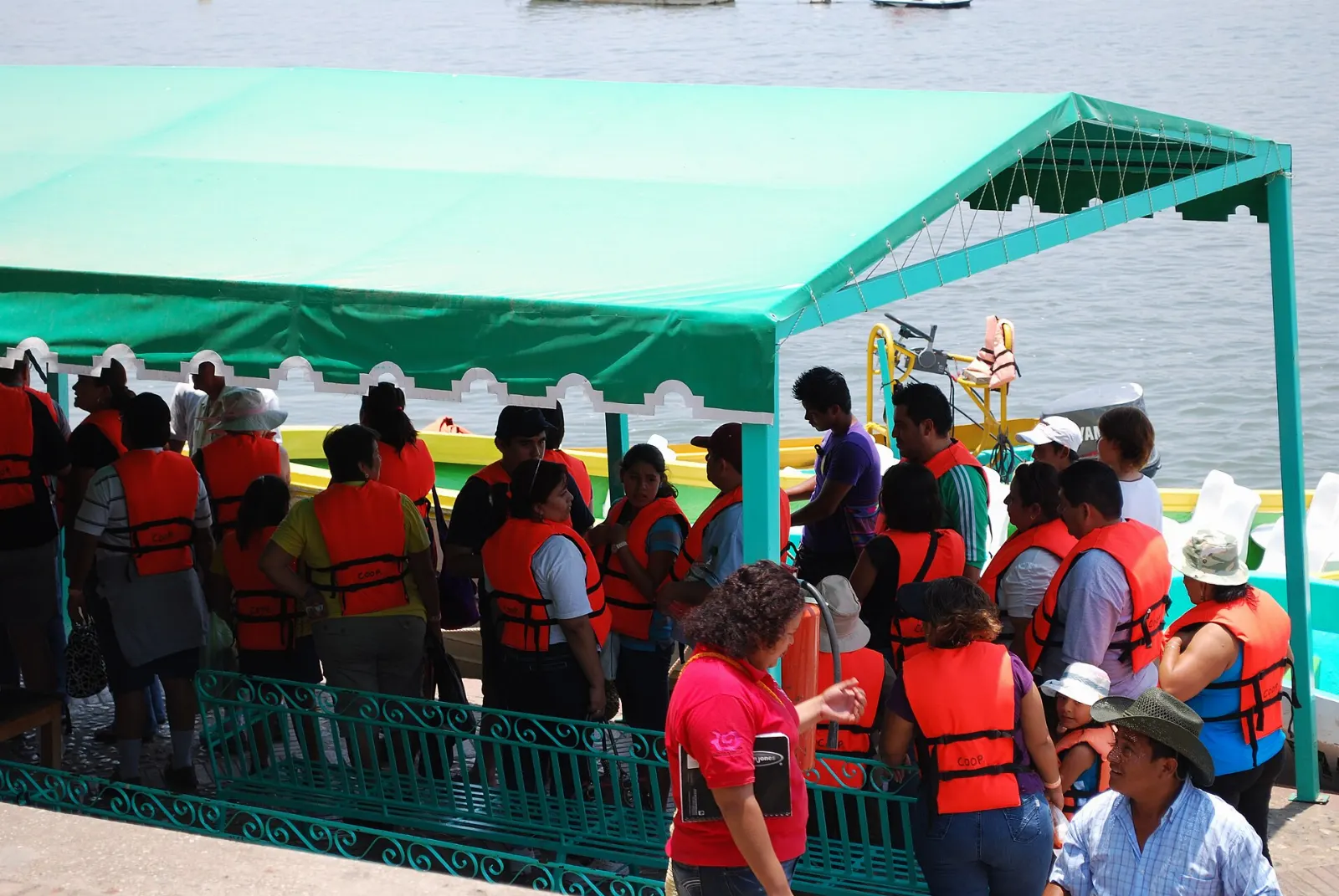 A tour boat on the river inside the Sumidero Canyon, Tuxtla Gutiérrez, Chiapas