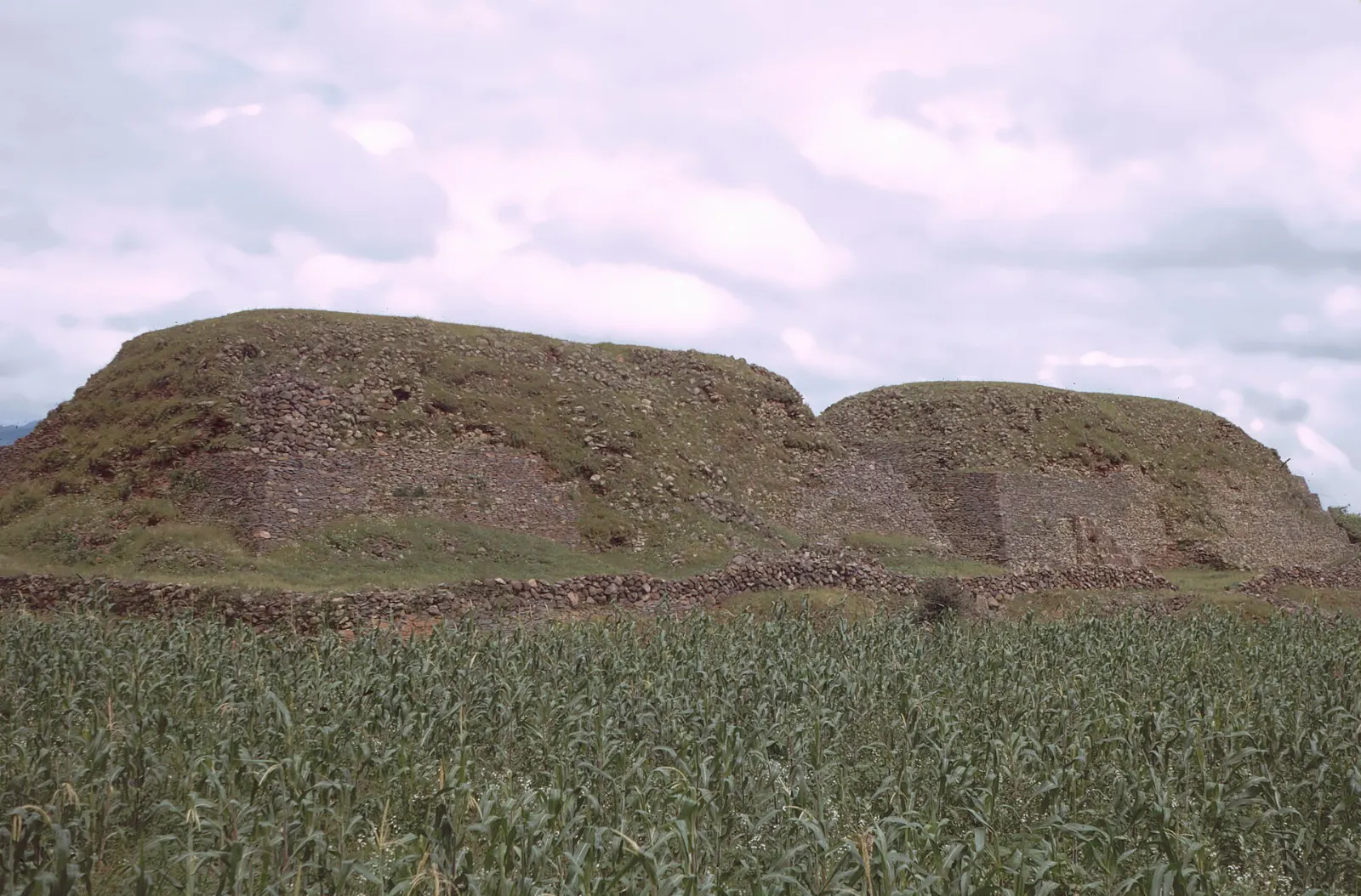 Pyramids and plaza at the Ihuatzio archaeological site near Tzintzuntzan, Michoacán
